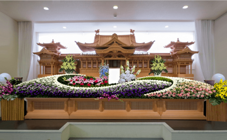 祭壇／白木祭壇16尺・生花2段